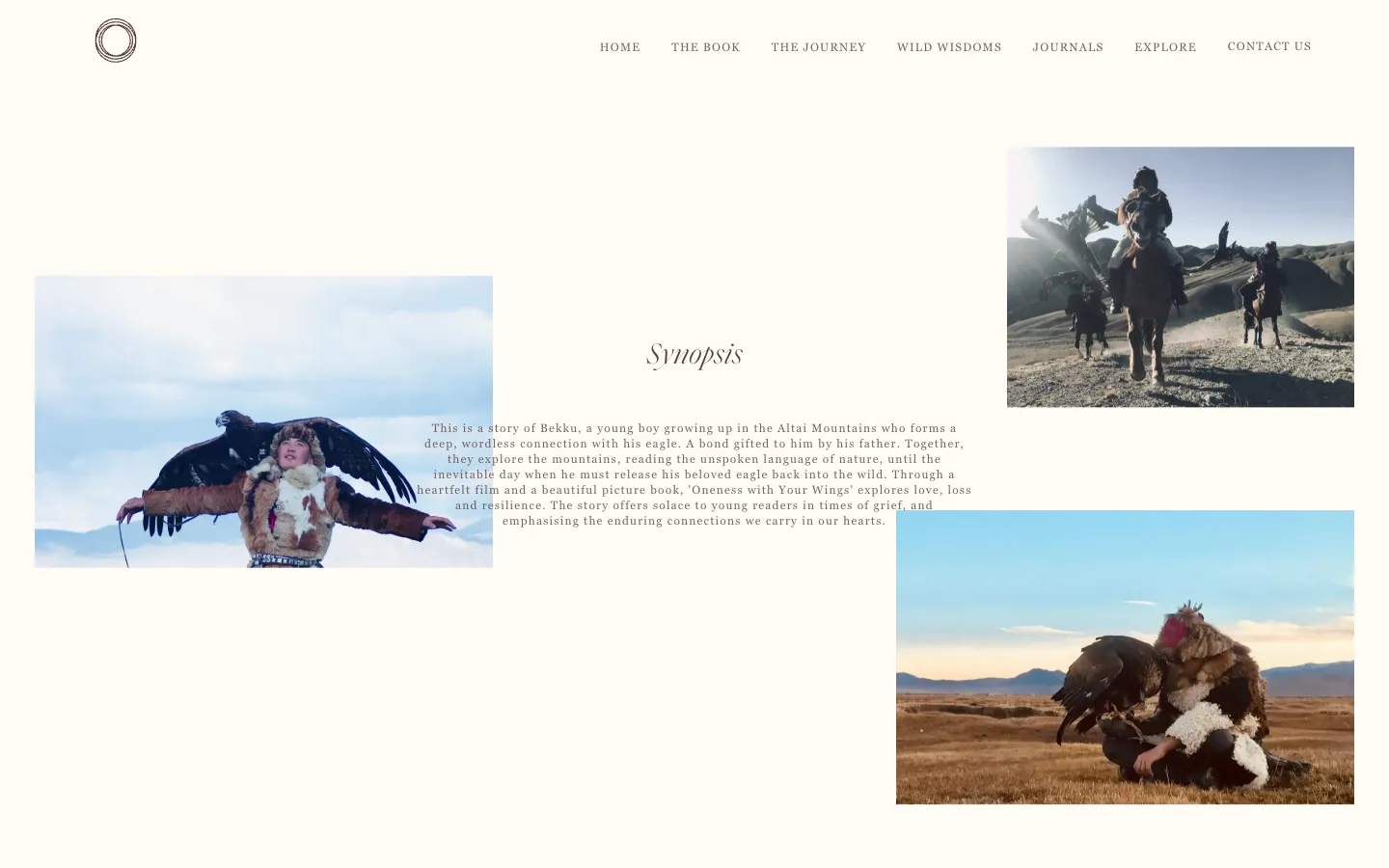 Oneness With Your Wings website, designed by Yunolabs